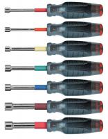 13G278 Hollow Shaft Nut Driver Set, Chrome, 7 Pc