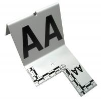 13G449 Cut-out ID Tents, A to Z, White