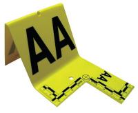 13G450 Cut-out ID Tents, A to Z, Yellow