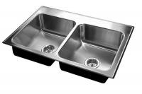 13G627 Double Compartment Sink, Ledgeback