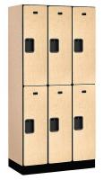 13K784 Assembled Locker, 2 Tier, 36x18x76, Maple