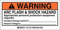 13K857 Arc Flash Label, 4 In. W, 2 In. H, PK 100