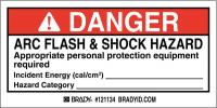 13K859 Arc Flash Label, 2 In. H, 4 In. W, PK 100