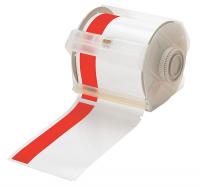 13K872 Printer Tape, White/Red, 100 ft. L, 4 In. W