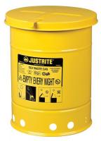 13M348 Oily Waste Can, 6 Gal., Steel, Yellow