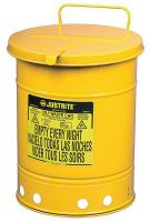 13M349 Oily Waste Can, 10 Gal., Steel, Yellow