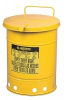 13M351 Oily Waste Can, 21 Gal., Steel, Yellow