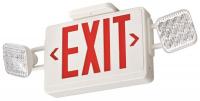 13M589 Exit Sign w/Emergency Lights, 3.8W, Red