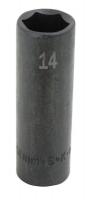 13N605 Impact Socket, Deep, 3/8 In Dr, 6 Pt, 13mm