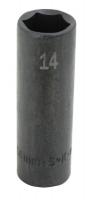 13N607 Impact Socket, Deep, 3/8 In Dr, 6 Pt, 15mm