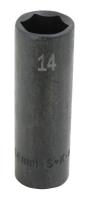 13N609 Impact Socket, Deep, 3/8 In Dr, 6 Pt, 17mm