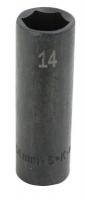 13N611 Impact Socket, Deep, 3/8 In Dr, 6 Pt, 19mm