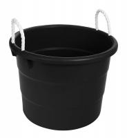 13N906 Storage Tub w/ Rope Handles, 10 Gal, Black