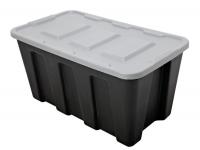 13N915 Storage Tote, Polyethylene, 34 Gal, Blk/Gry