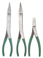 13P202 Long Nose Plier Set, 11, 11, 8 In L, 3 Pcs