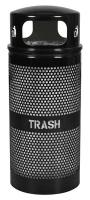 13P564 Waste Receptacle, Round, Black, 34 G