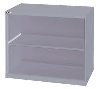 13P588 Open Front Shelf Cabinet, 2 Shelf, Gray