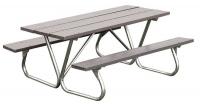 13R063 Picnic Table, Gray Recycled Plastic, 72W