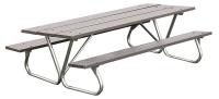 13R064 Picnic Table, Gray Recycled Plastic, 96W