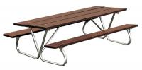 13R068 Picnic Table, Brown Recycld Plastic, 72W