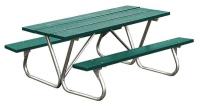13R069 Picnic Table, Green Recycld Plastic, 72W
