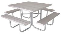 13R071 Picnic Table, Aluminum, 48W