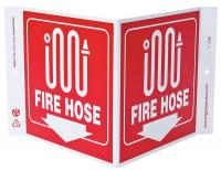 13R188 Fire Hose Sign, 7 x 12In, FH, ENG
