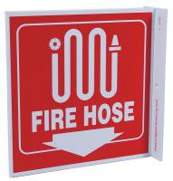 13R189 Fire Hose Sign, 7 x 7In, FH, ENG, Projecting