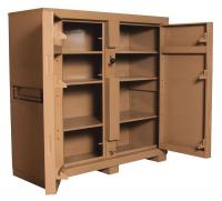 13R518 Jobsite Cabinet, 2-Door, 60 x24 x60 In, Tan