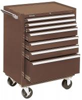 13R642 Rolling Cabinet, 29 x20x40, 7 Drawer, Brown