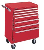 13R643 Rolling Cabinet, 29x20x40 In, 7 Drawer, Red