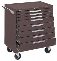 13R644 Rolling Cabinet, 34 x20x40, 8 Drawer, Brown
