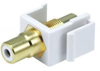 13U585 A/V Wallplate, RCA, Wht Center, Wht