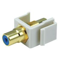 13U586 A/V Wallplate, RCA, Blue Center, Ivy