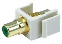 13U587 A/V Wallplate, RCA, Grn Center, Ivy