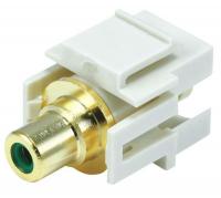 13U602 A/V Wallplate, RCA, Grn Ctr, Flush, Ivy