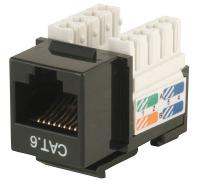 13U637 Datacom Jack, Cat6, Punch Down, Black