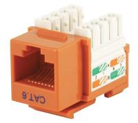 13U641 Datacom Jack, Cat6, Punch Down, Orange