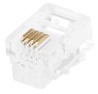 13U657 Plug, Modular, RJ11, 6P4C, Stranded, Pk50