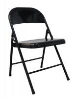 13V423 Folding Chair, Steel, Black