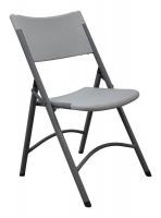 13V429 Folding Chair, Blow Molded, Gray