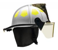 13W071 Fire Helmet, White, Fiberglass