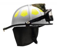 13W072 Fire Helmet, White, Fiberglass