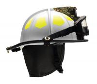 13W073 Fire Helmet, White, Fiberglass