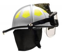 13W074 Fire Helmet, White, Fiberglass
