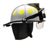 13W075 Fire Helmet, White, Fiberglass