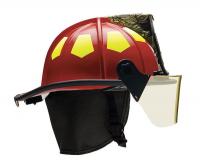 13W077 Fire Helmet, Red, Fiberglass