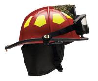 13W078 Fire Helmet, Red, Fiberglass