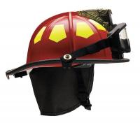 13W079 Fire Helmet, Red, Fiberglass