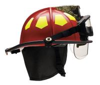 13W081 Fire Helmet, Red, Fiberglass